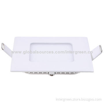 3W Ultra-slim Square LED Panel Downlight, 2835 SMD, CE, RoHS, FCC Marks, 90*90*20mm
